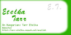 etelka tarr business card